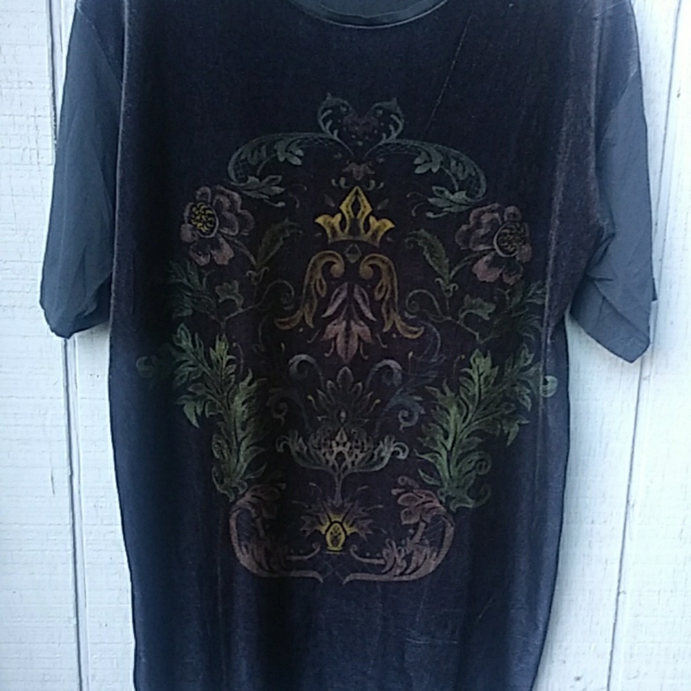 ZARA MENS FLORAL MOTIF VELOUR SHIRT
